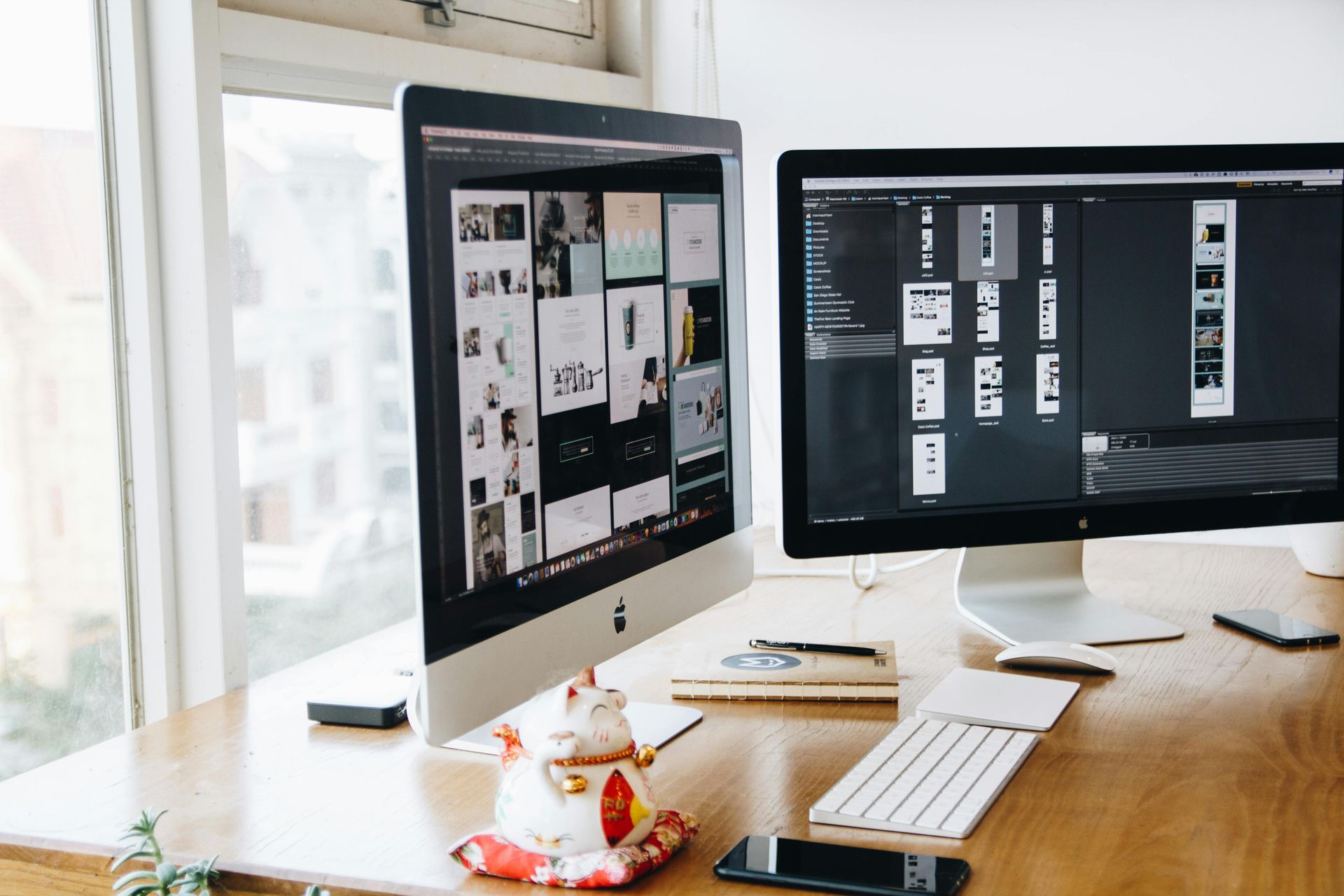 Desk with computers